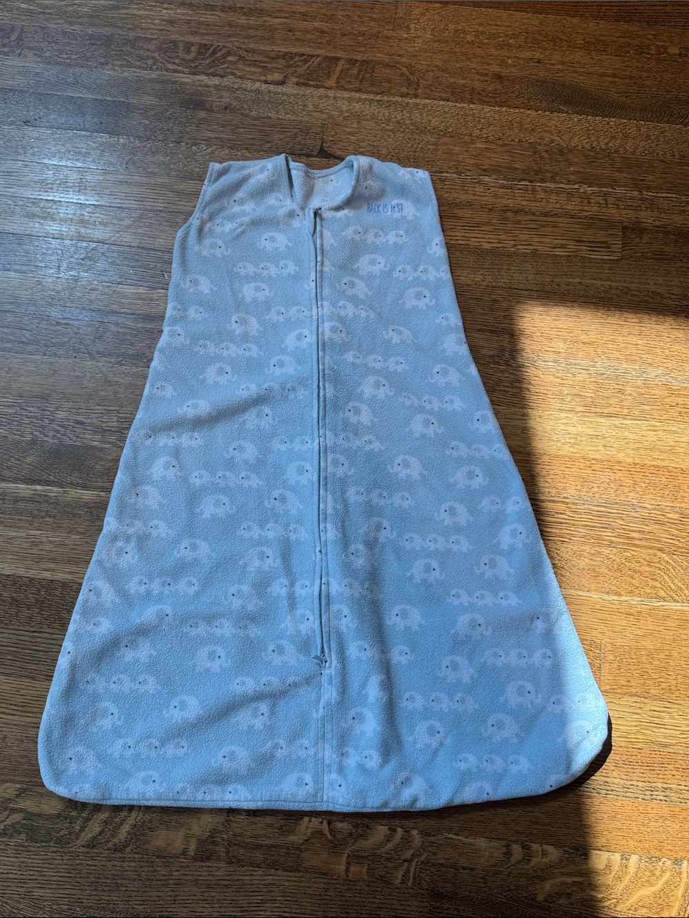Halo Light Blue Sleeveless Zip-Front Sleep Sack with Subtle Pattern